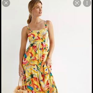 Farm Rio x Anthropologie Textured Tropical Maxi Dress XL